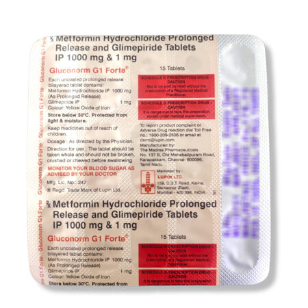 Gluconorm G1 Forte 15s Tablets Pack