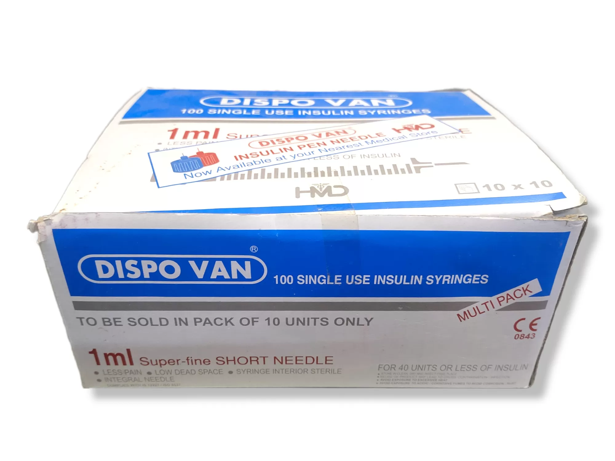 Dispo Van 31G U-40 Insulin Syringes 10s Pack - Box