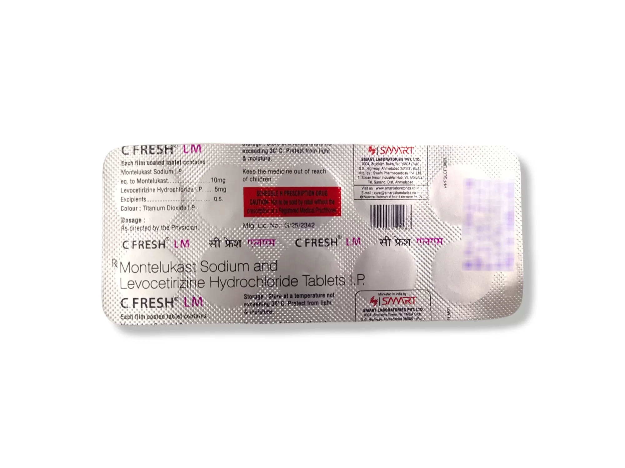 C Fresh LM tablets 10s Pack - Back