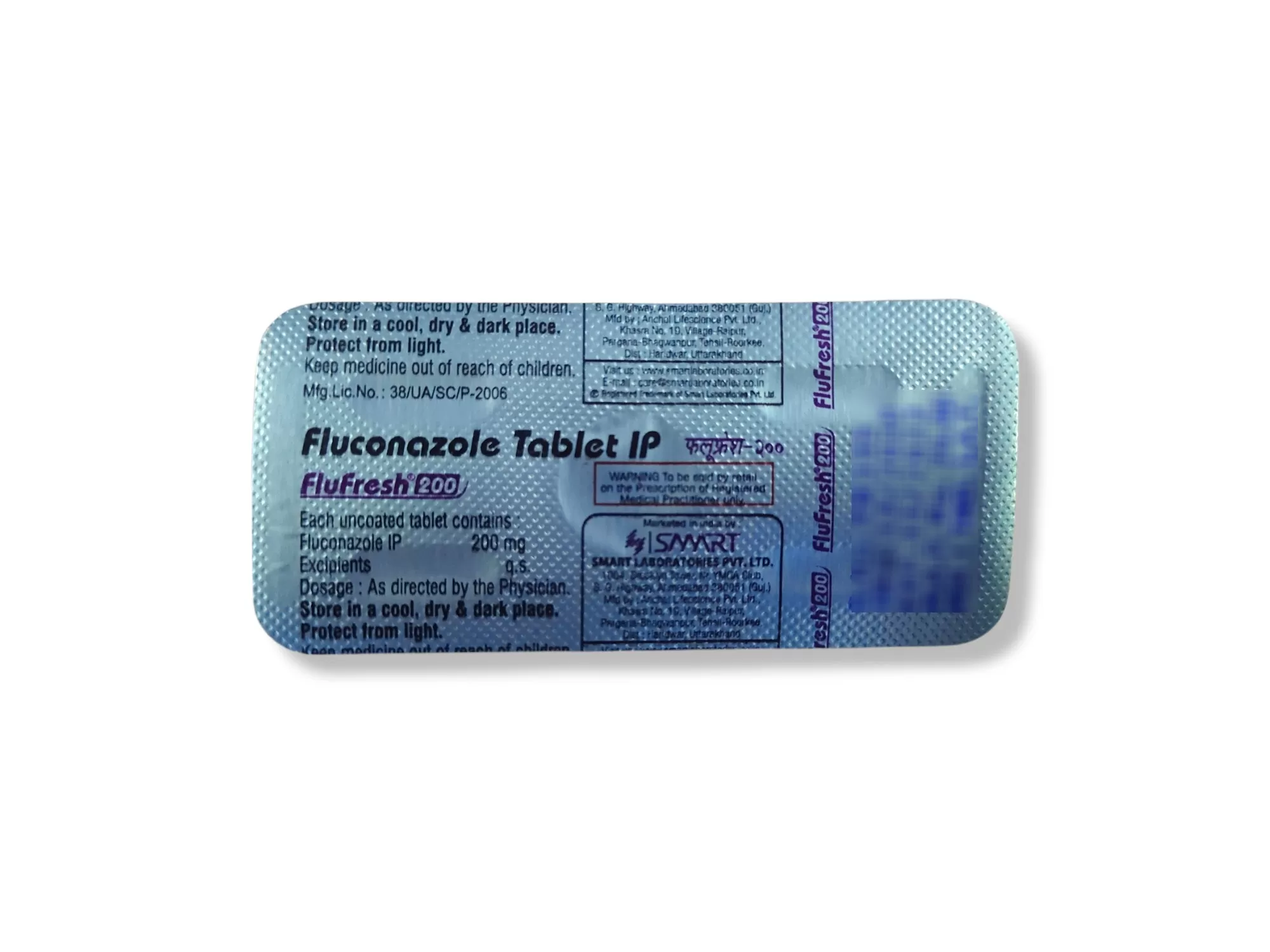 FluFresh 200 Tablets 1s Pack - Back