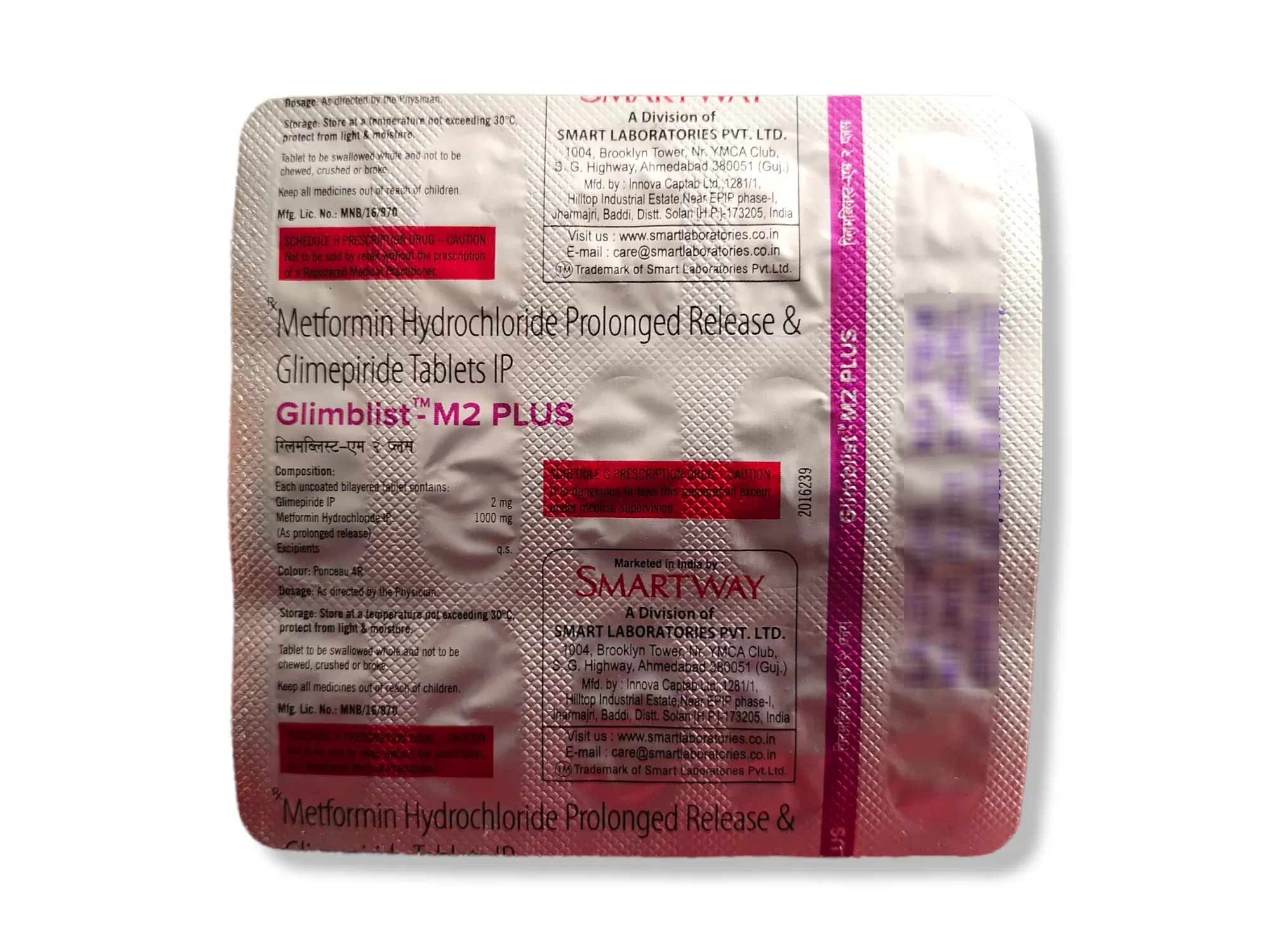 Glimblist-M2 Plus tablets 15s Pack - Back